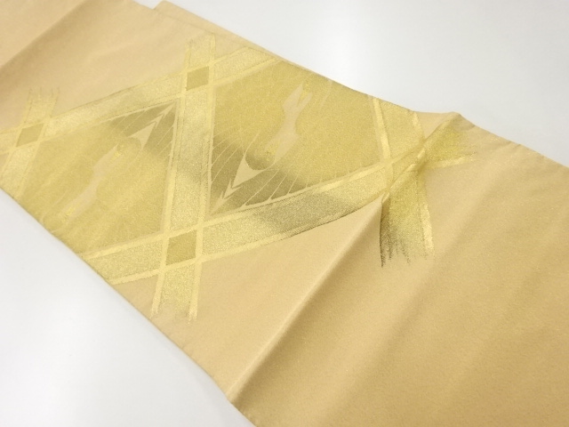 アンティーク　砂子綴れ襷に向かい鶴模様織出し袋帯（材料）